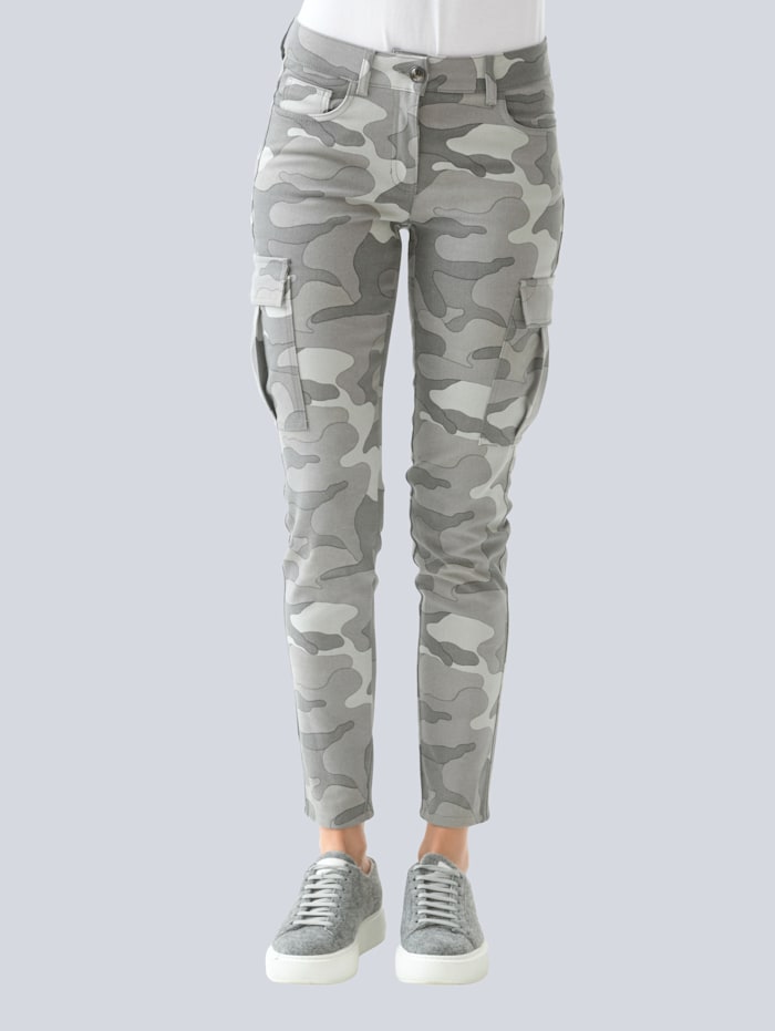 Alba Moda Jeans mit Cargotaschen, Grau