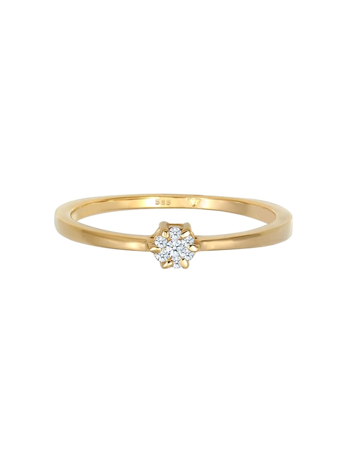 Ring Solitär Verlobung Diamant (0.045 Ct.) 585 Gelbgold