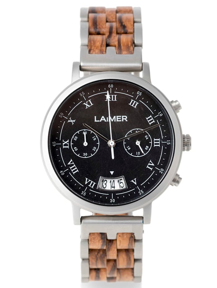 Laimer Herrenuhr-Chronograph 0080 Laimer Leon, Braun/Silberfarben