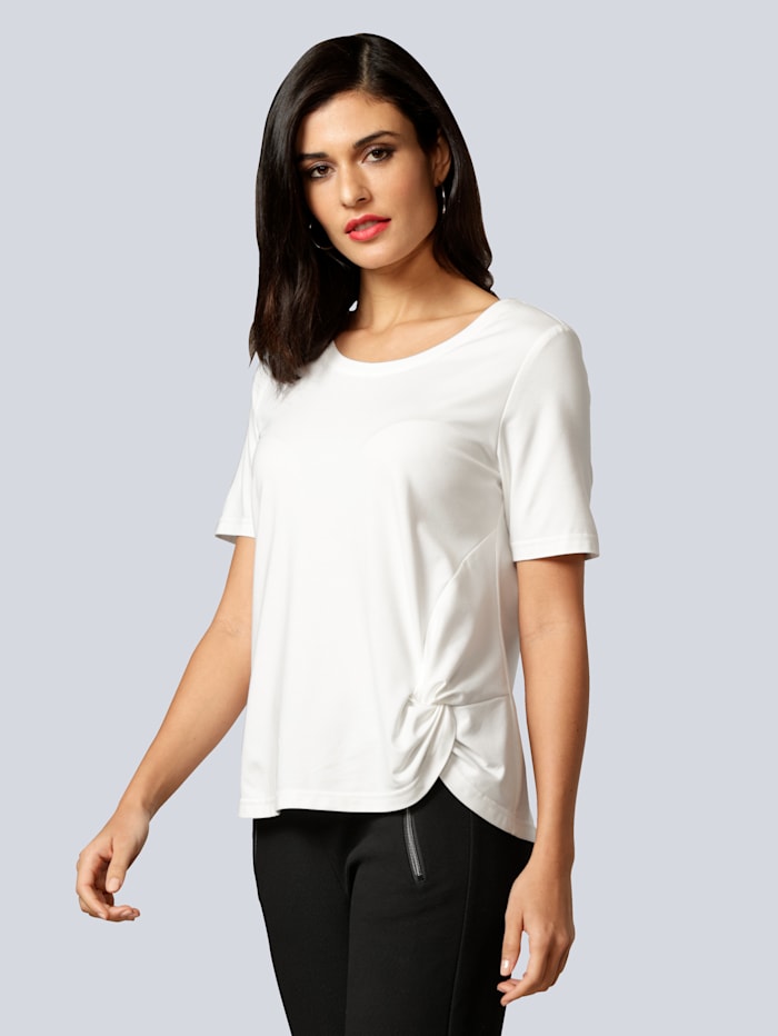 Alba Moda Shirt mit Knotendetail, Weiß