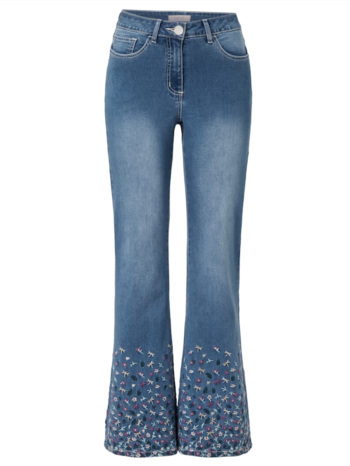 SIENNA Jeans met bloemenborduursel, Blauw