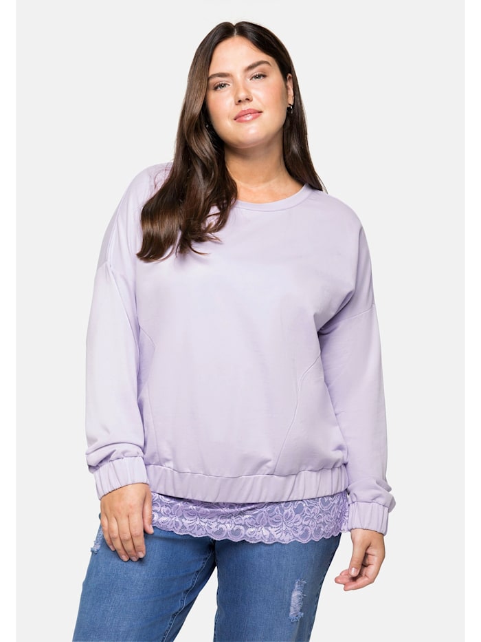 Sheego Oversized-Sweatshirt, hellflieder