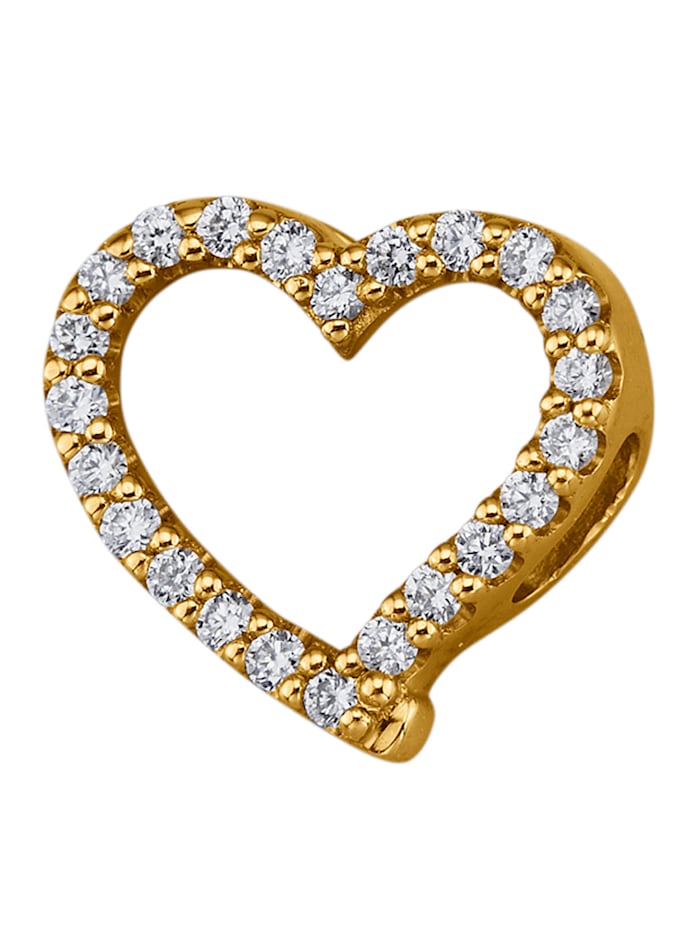 Amara Diamants Pendentif Cœur, Or jaune