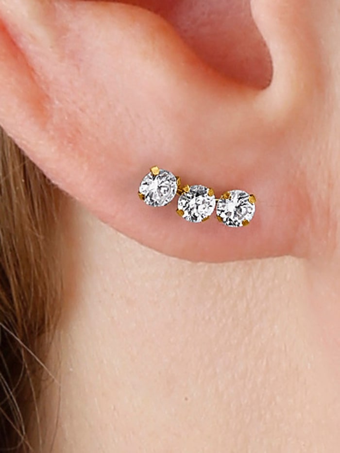 Boucles d'oreilles avec zirconia