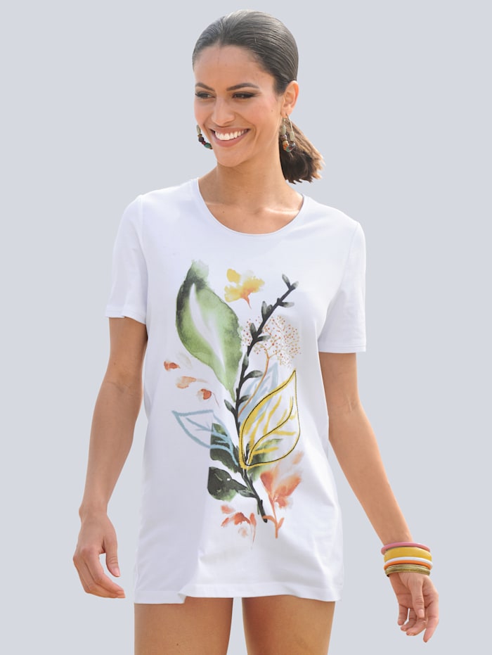 Alba Moda Shirt mit floralem Druck, Weiß
