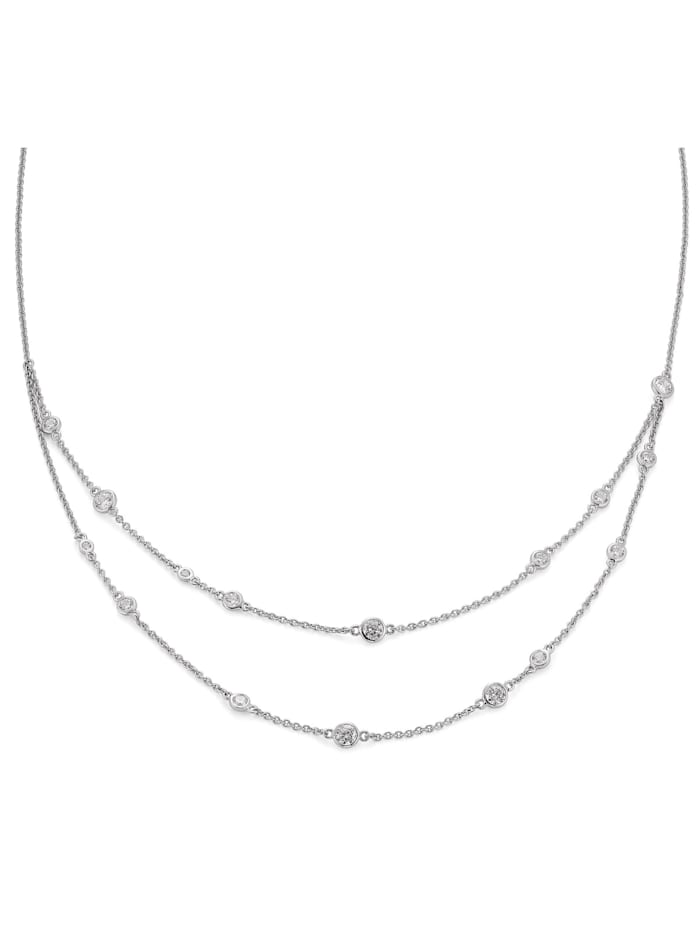 trendor Damen-Halskette 925 Silber mit Zirkonia, silber