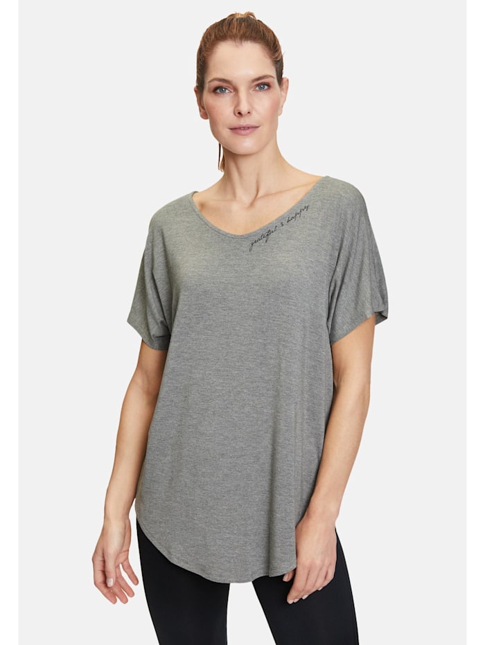 Betty Barclay Oversize-Shirt mit V-Ausschnitt, Grey Melange