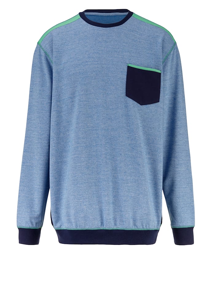 Men Plus Sweatshirt Spezialschnitt, Marineblau/Royalblau