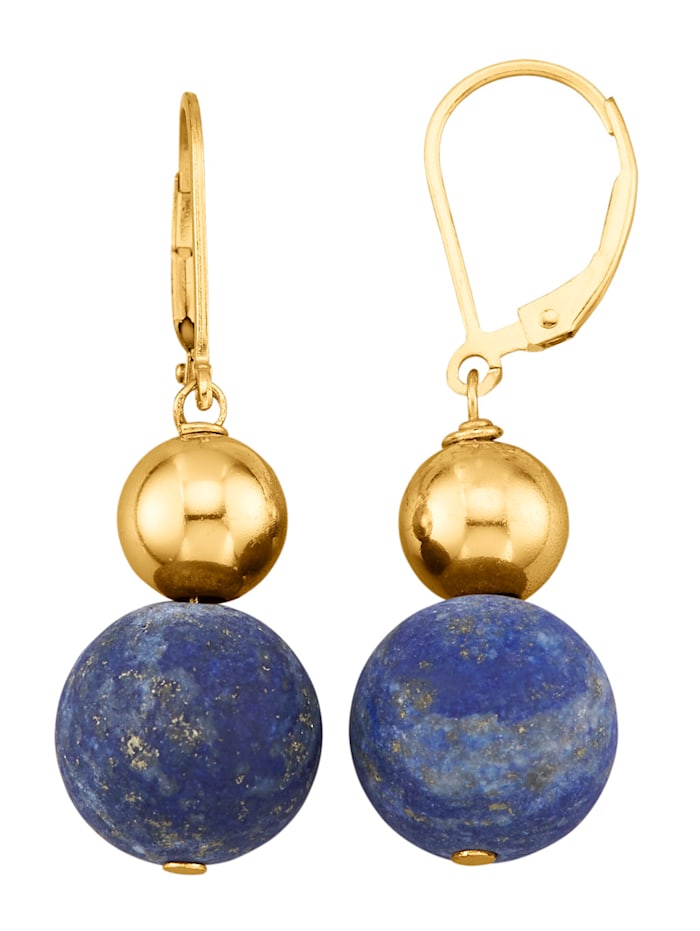 KLiNGEL Boucles d'oreilles avec lapis-lazuli (trait.), Bleu