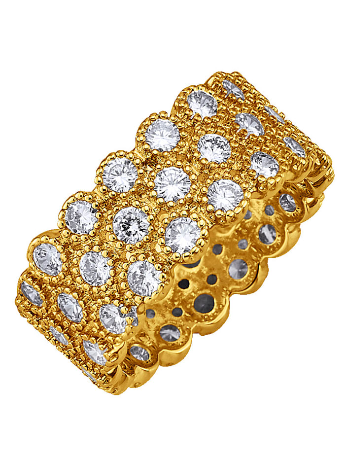 Golden Style Dámsky prsteň s krištáľmi, Biela