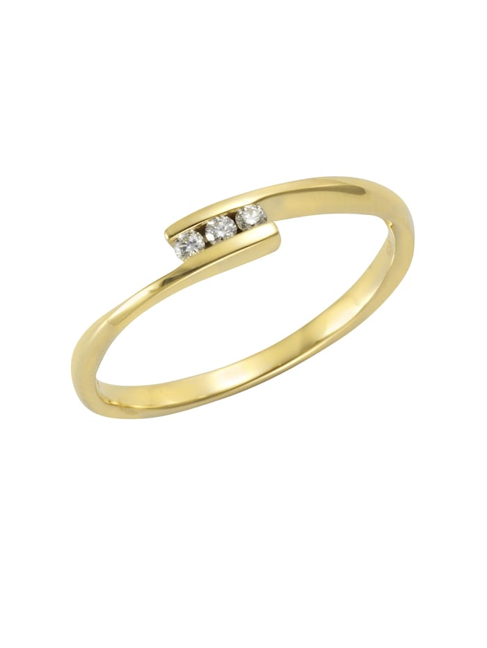 Orolino Ring 585/- Gold Brillant weiß Glänzend 0,06ct., gelb