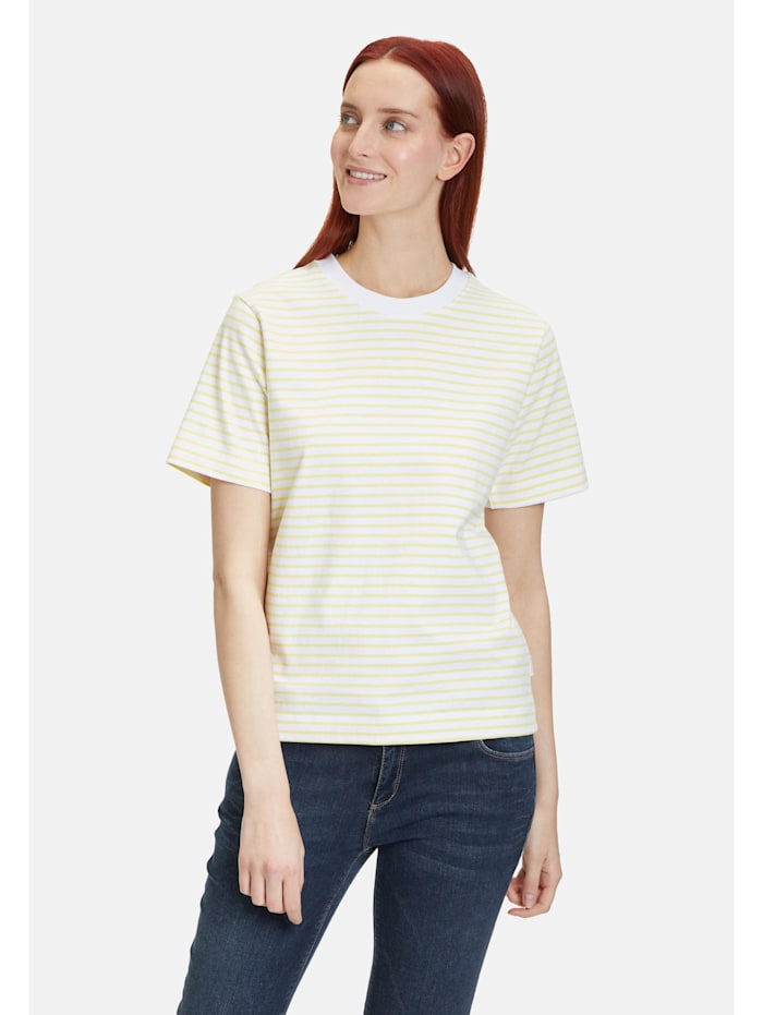 Betty & Co Casual-Shirt gerader Schnitt, White/Yellow