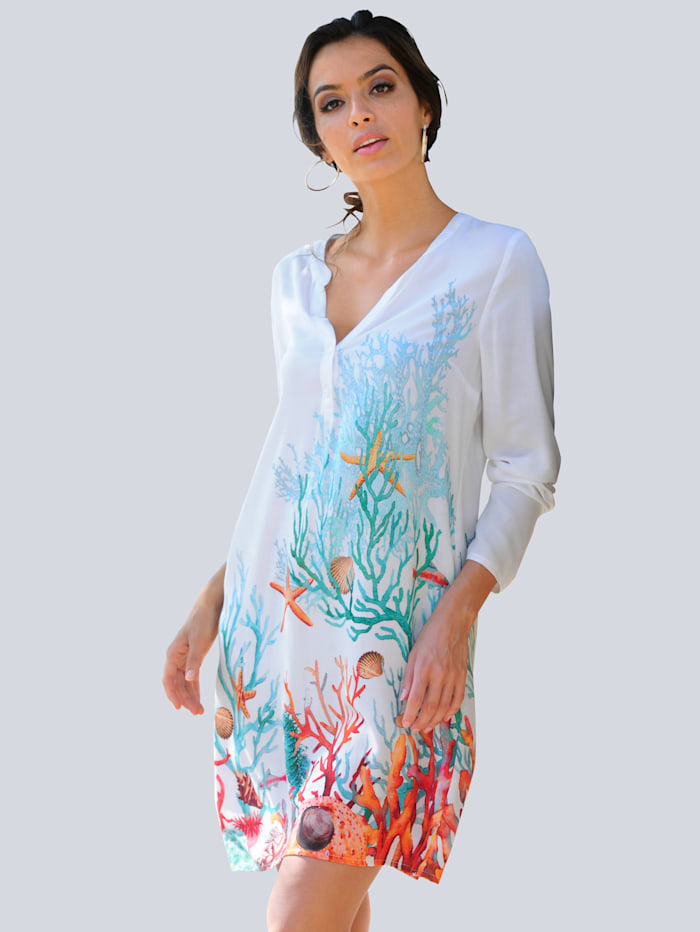 Alba Moda Kleid mit sommerlichem Print, Weiß