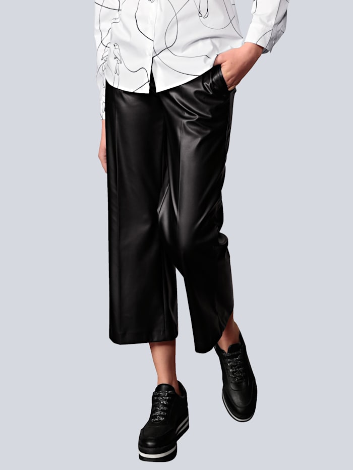 Rosner Hose in modischer Culotte-Form, Schwarz