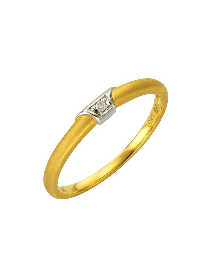 Diamonds by Ellen K. Ring 585/- Gold Brillant weiß Brillant Bicolor 0,01ct. 585/- Gold, gelb