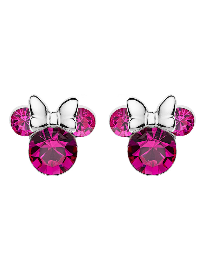 Disney Kinder-Ohrringe Geburtsstein Oktober 925 Silber, Pink