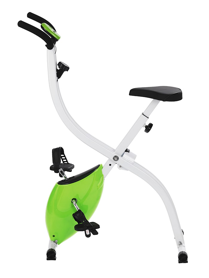 Vitalmaxx Hometrainer S-Bike, compact fitnessapparaat voor thuis, met trainingscomputer en 8 verschillende weerstanden, Zwart