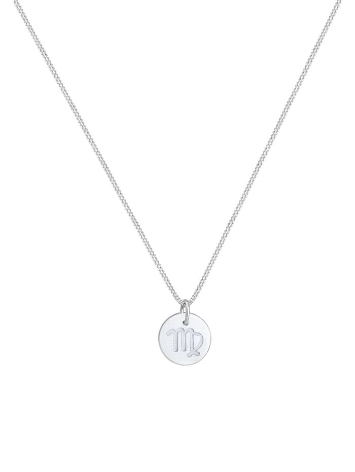 Halskette Sternzeichen Jungfrau Astro Symbol Matt 925 Silber