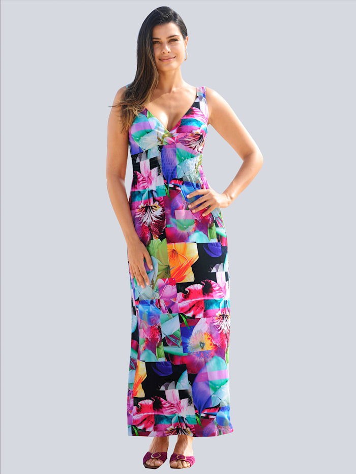 Alba Moda Robe longue Un modèle haut en couleurs, Rose vif/Turquoise