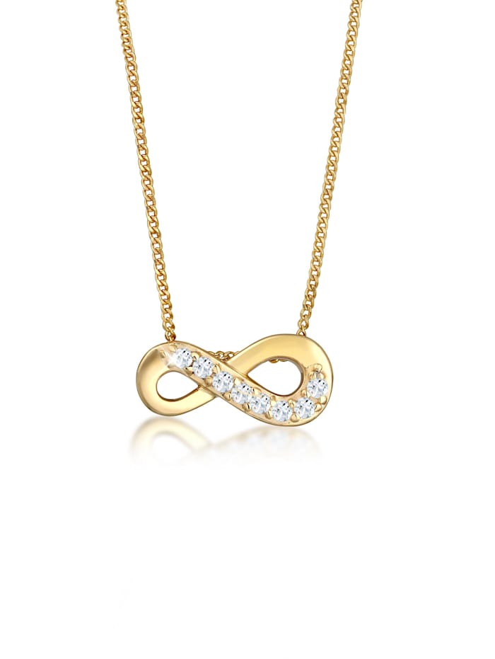 Elli Premium Halskette Infinity Unendlich Liebe Topas 585 Gelbgold, Gold