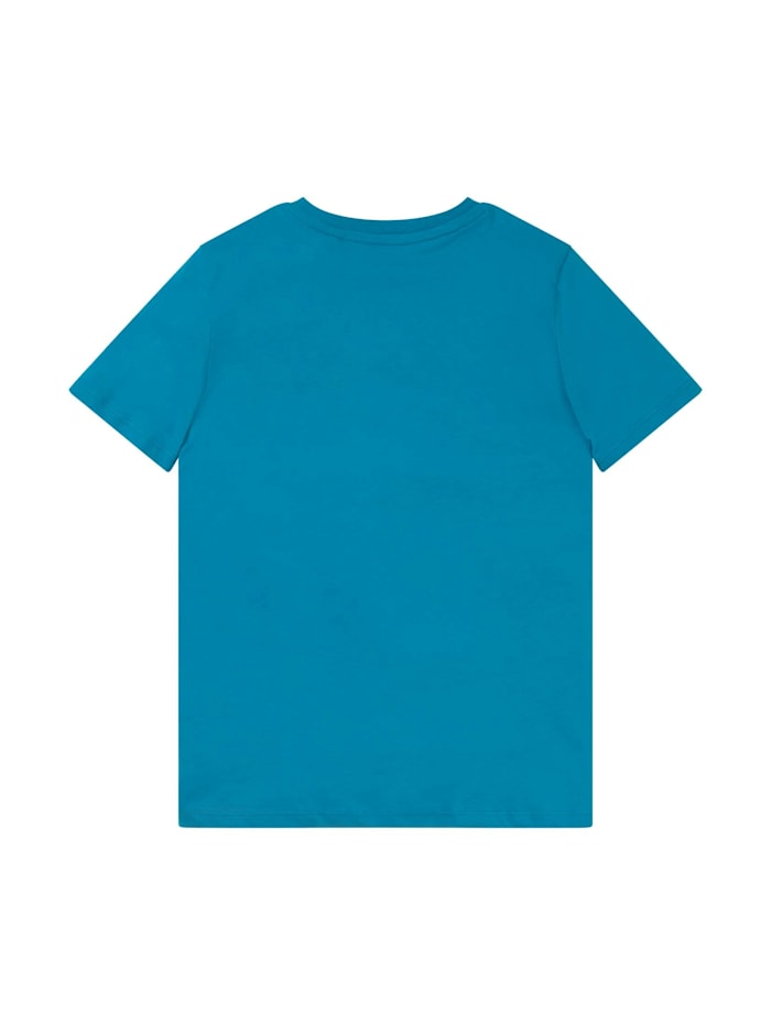 Tom Tailor T-Shirt mit Schriftzug, caneel bay|cyan