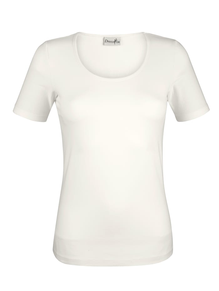 Dress In Shirt mit hohem Baumwollanteil, Off-white