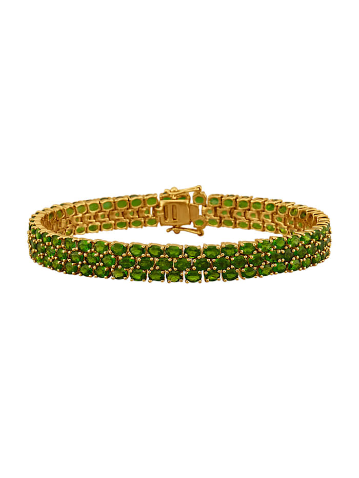 Diemer Farbstein Armband in Silber 925, vergoldet, Grün