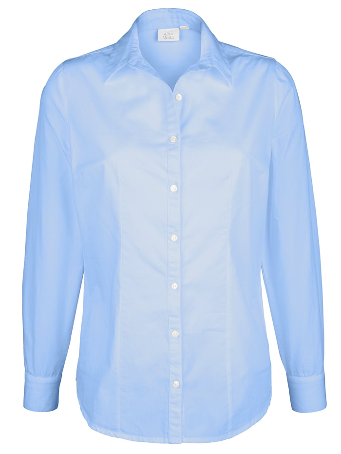 Alba Moda Blouse Met overhemdkraag, Lichtblauw