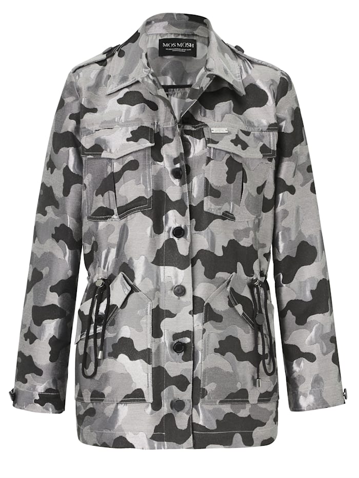 MOS MOSH Blazerjacke mit Camouflage-Muster, Grau