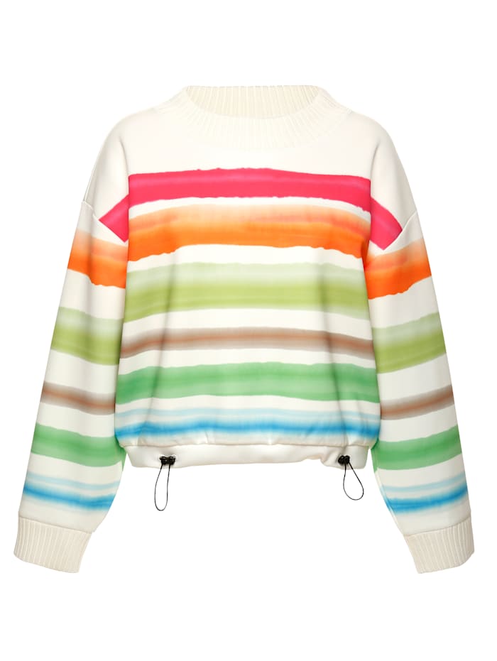 BRAX Sweatshirt mit tollen farblichen Streifen, Off-white