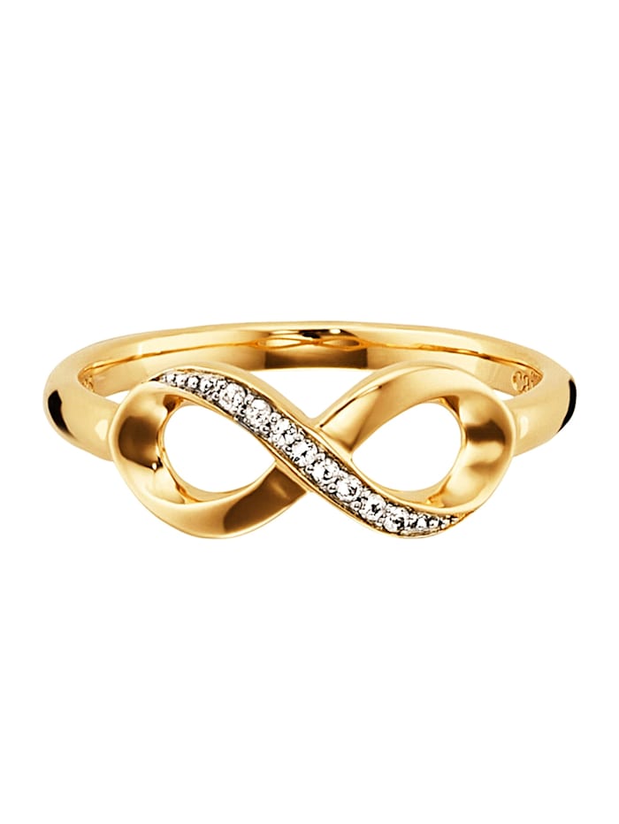 CAI Ring 925/- Sterling Silber Topas weiß Glänzend 0,32ct, gelb
