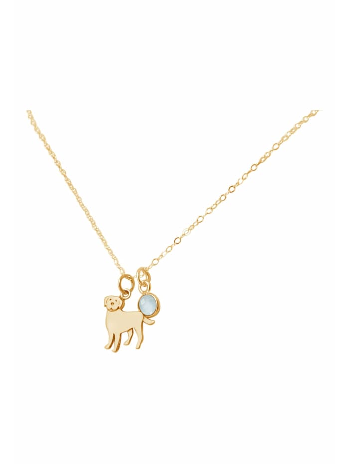 Halskette mit Anhänger Labrador Golden Retriever Hund Chalcedon