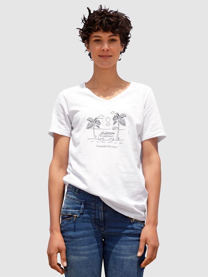 Dress In T-shirt à imprimé "Summer Holiday" devant, Blanc