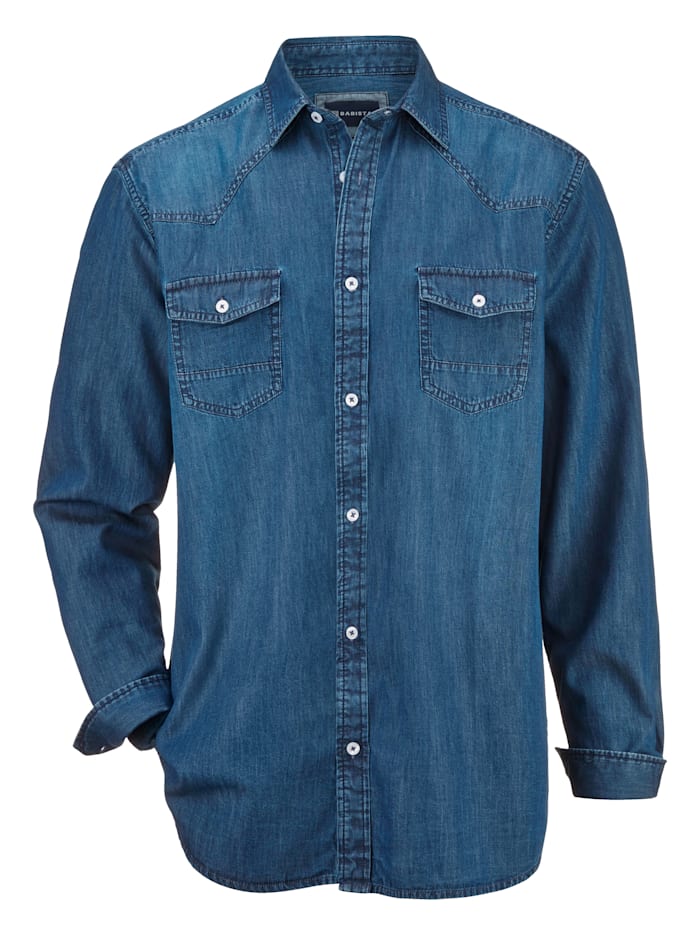 BABISTA Jeansoverhemd met twee borstzakken, Donkerblauw