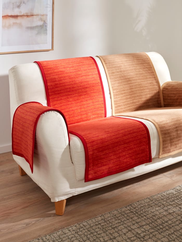 Ibena Jacquard meubelbeschermers Fano, Rood/Oranje