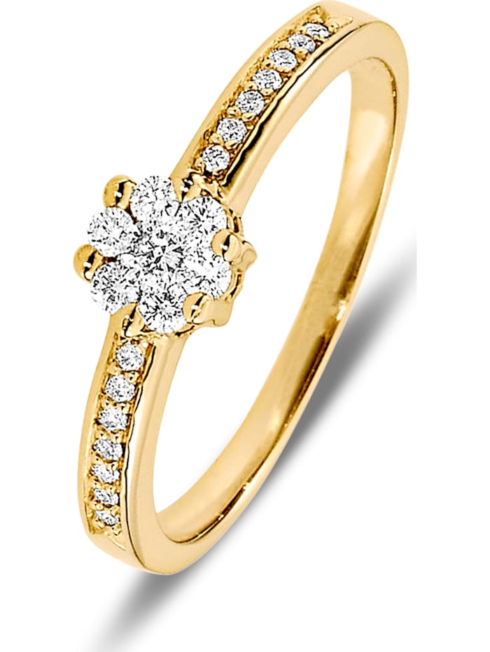 CHRIST Diamonds Damen-Damenring 585er Gelbgold 21 Diamant, gelbgold