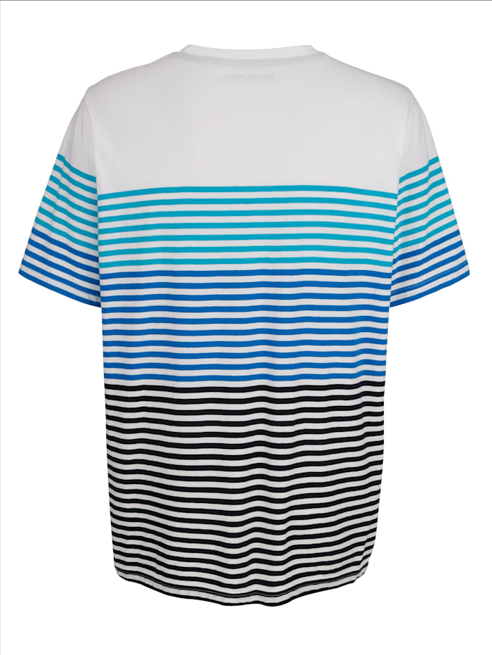 Tričko s proužkovým vzorem z barvených vláken
