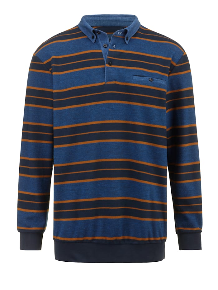 BABISTA Sweatshirt met sportieve jeanskraag, Blauw/Bruin