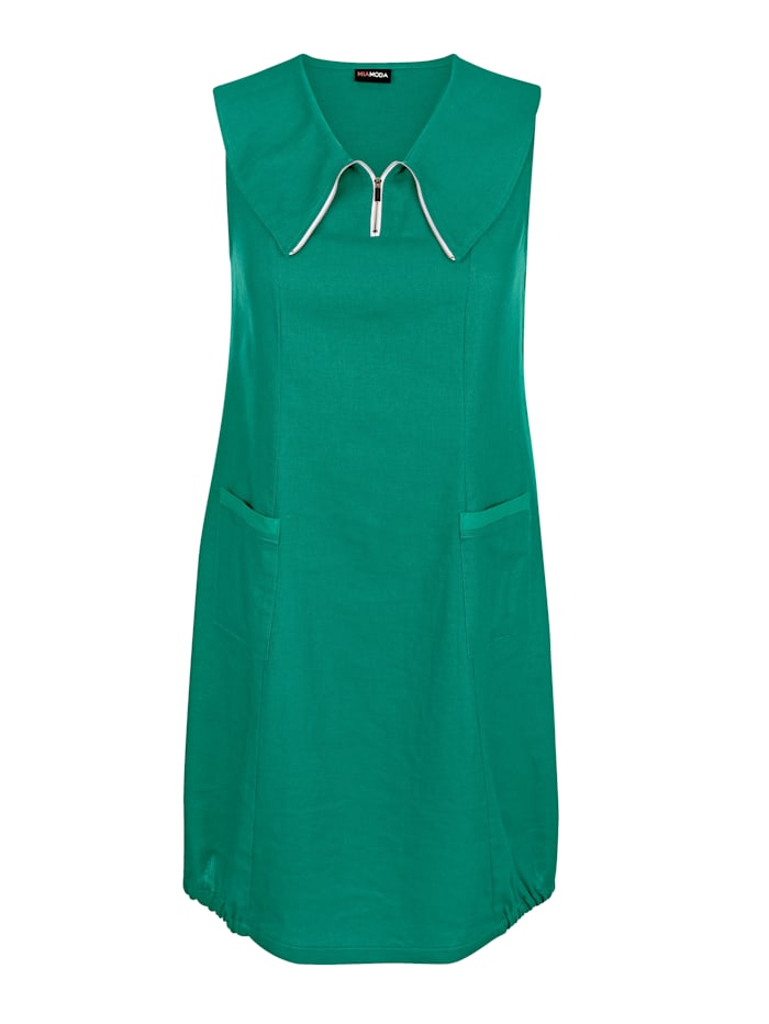 MIAMODA Kleid aus Leinen-Viskose Material, Grün