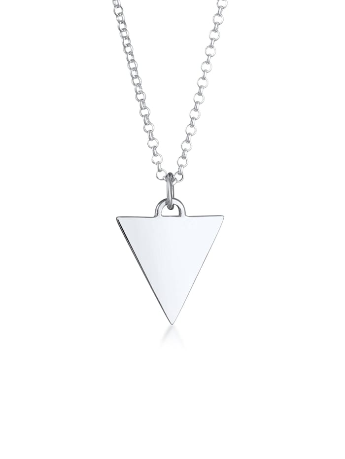 Kuzzoi Halskette Herren Erbskette Dreieck Modern 925 Silber, Silber