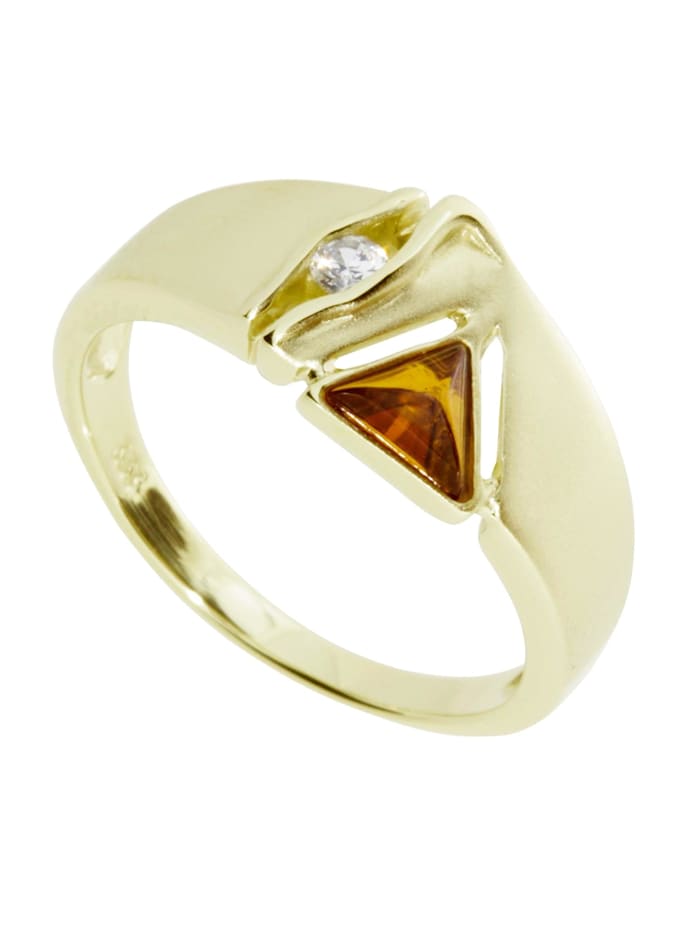 OSTSEE-SCHMUCK Ring - Benita - Gold 333/000 - Bernstein/Zirk., gold
