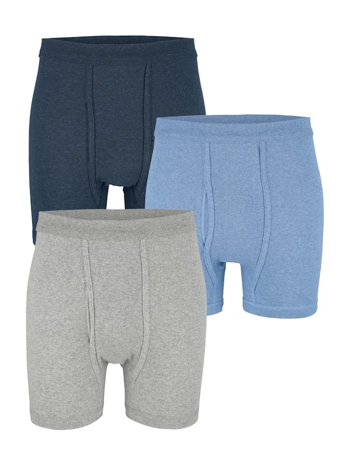 Boxershorts met comfortband, Marine/Lichtblauw/Lichtgrijs