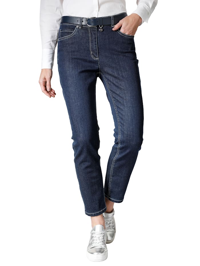 MONA Jeans in sportiver 5-Pocket-Form, Dunkelblau