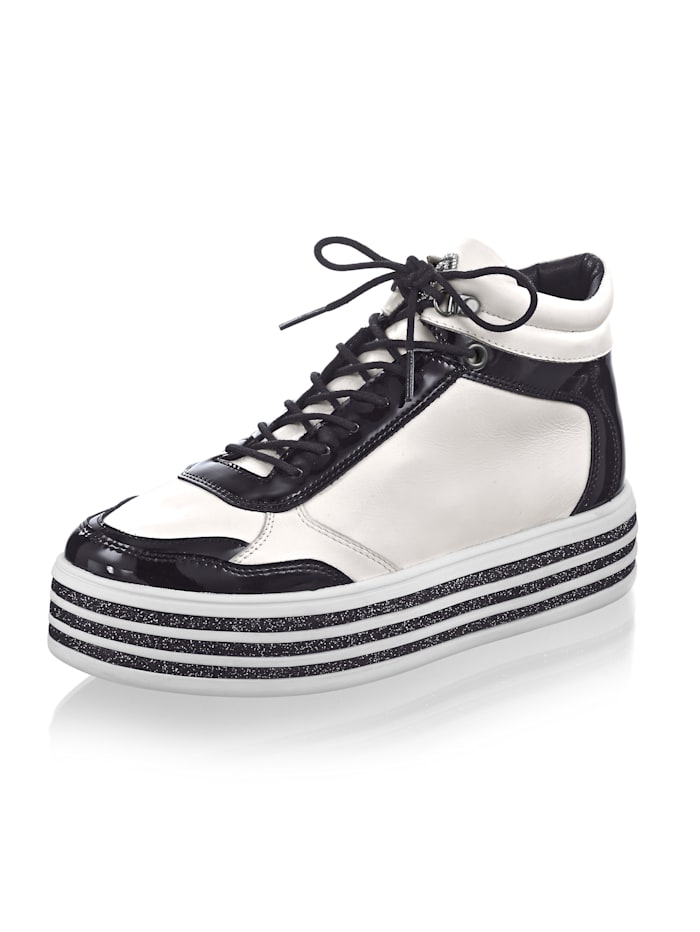 Alba Moda Hightop-Sneaker als Hingucker-Faktor, Weiß/Schwarz