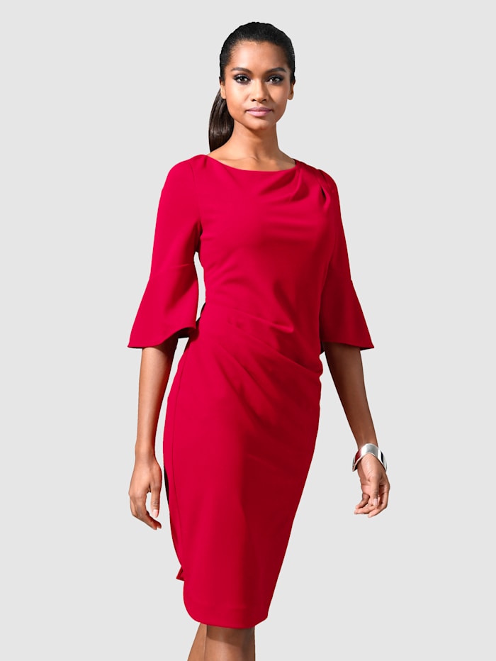 Alba Moda Šaty s rozšírenými trubkovými rukávmi, červená