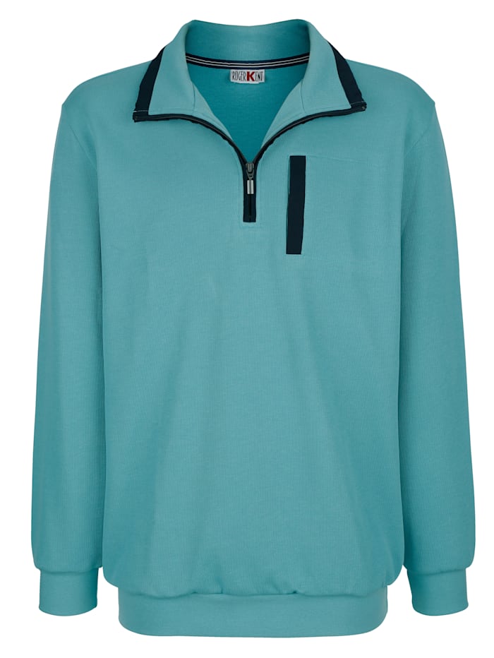 Roger Kent Sweatshirt met contrasterende details, Turquoise