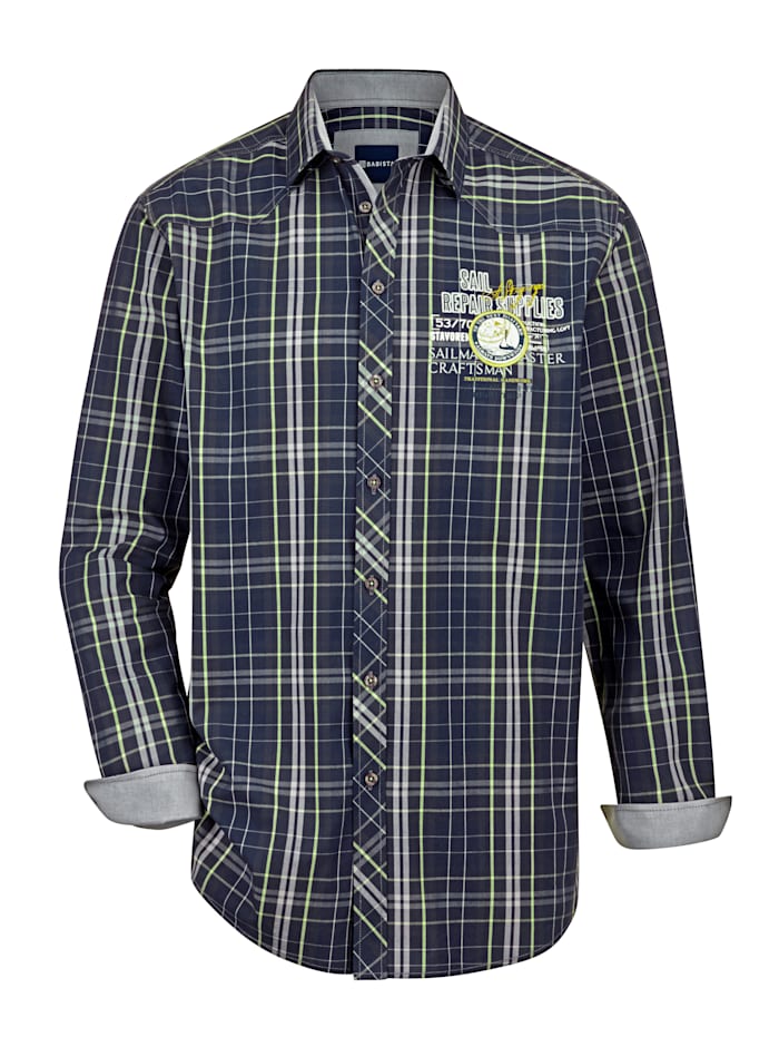 BABISTA Overhemd met print en borduursel, Marine