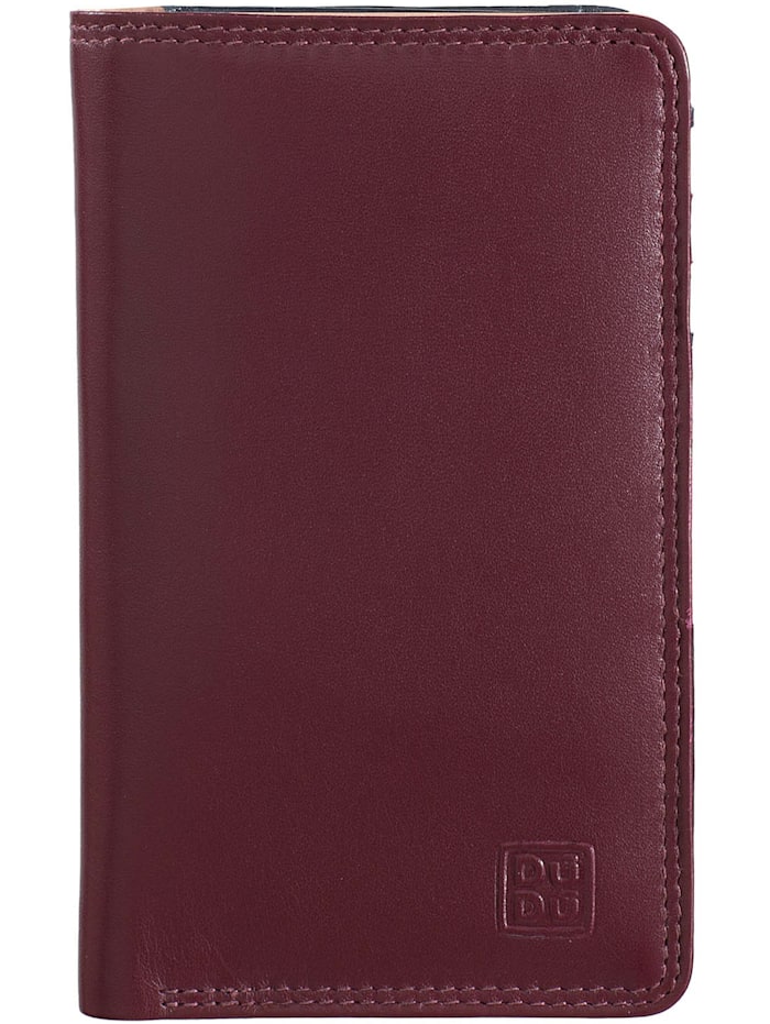 DuDu Geldbörse RFID Leder 8,5 cm, burgundy