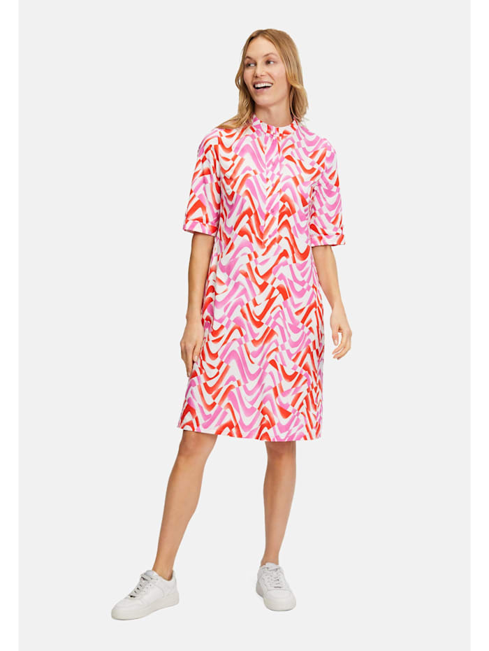 Vera Mont Hemdblusenkleid mit Muster, Cream/Pink