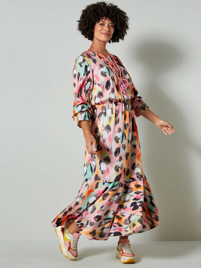 Angel of Style Web-Kleid mit allover Animal-Print, Multicolor
